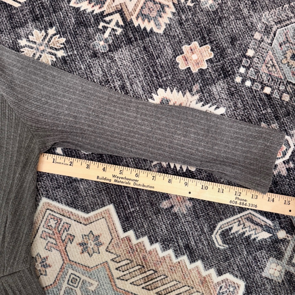 Anthropologie Saturday Sunday Gray Knit Ribbed 3/4 Sleeve Midi Dress Size Small - Picture 12 of 12